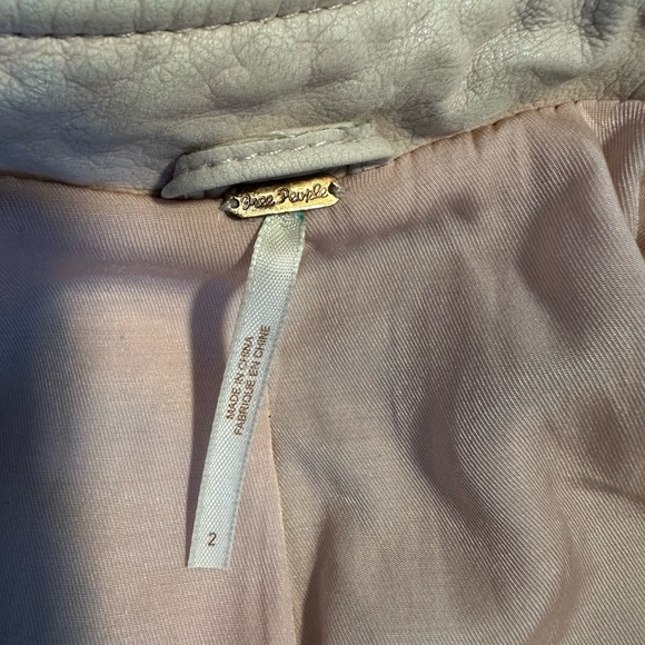 Free People Pink Rose Moto Vegan Leather Faux Suede Jacket - Picture 14 of 15